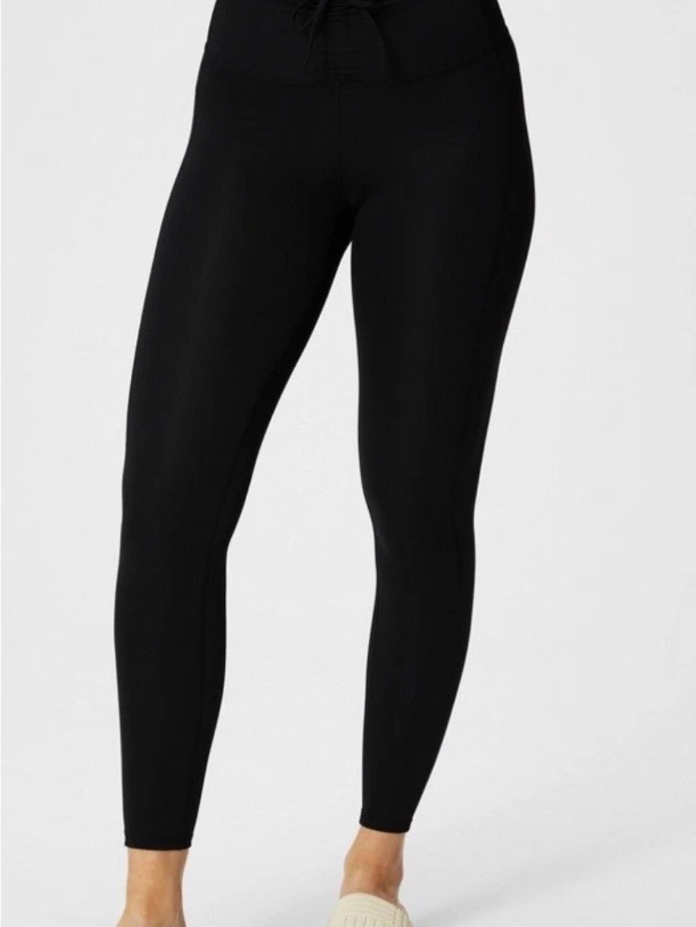 Fabletics Women's PureLuxe Black Ankle Leggings Drawstring Compression XS 26”